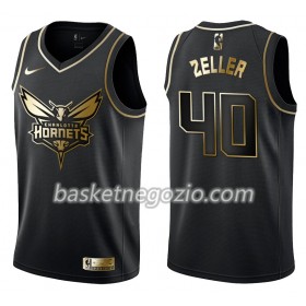 Canotte Uomo Charlotte Hornets Cody Zeller 40 Nike Nero Golden Edition Swingman